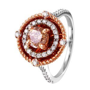 14KT Two Tone Gold 1.16ctw Diamond Engagement Ring Size 7 L1361